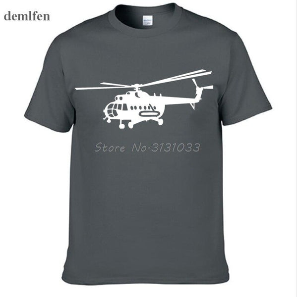 Summer Style Brand New Male T shirts Novelty MI-8 Helicopter USSR Victory Day print t-shirt Short Sleeve Cotton Tee shirts