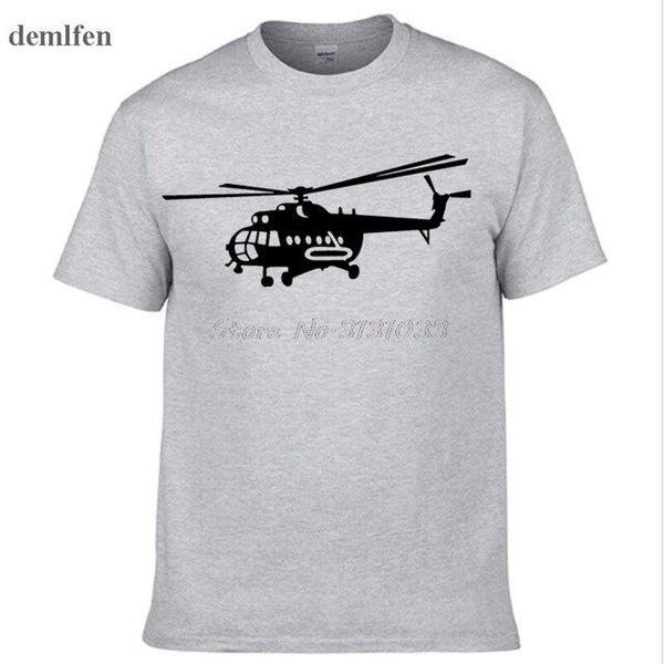 Summer Style Brand New Male T shirts Novelty MI-8 Helicopter USSR Victory Day print t-shirt Short Sleeve Cotton Tee shirts