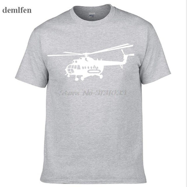 Summer Style Brand New Male T shirts Novelty MI-8 Helicopter USSR Victory Day print t-shirt Short Sleeve Cotton Tee shirts