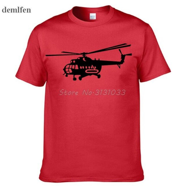 Summer Style Brand New Male T shirts Novelty MI-8 Helicopter USSR Victory Day print t-shirt Short Sleeve Cotton Tee shirts