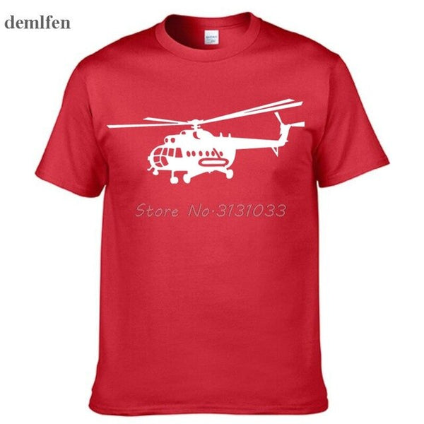 Summer Style Brand New Male T shirts Novelty MI-8 Helicopter USSR Victory Day print t-shirt Short Sleeve Cotton Tee shirts