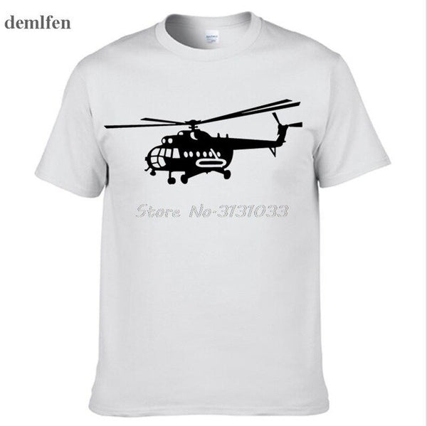 Summer Style Brand New Male T shirts Novelty MI-8 Helicopter USSR Victory Day print t-shirt Short Sleeve Cotton Tee shirts