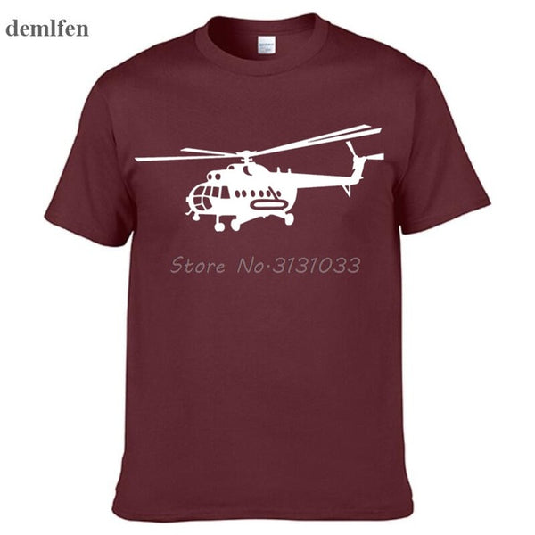 Summer Style Brand New Male T shirts Novelty MI-8 Helicopter USSR Victory Day print t-shirt Short Sleeve Cotton Tee shirts