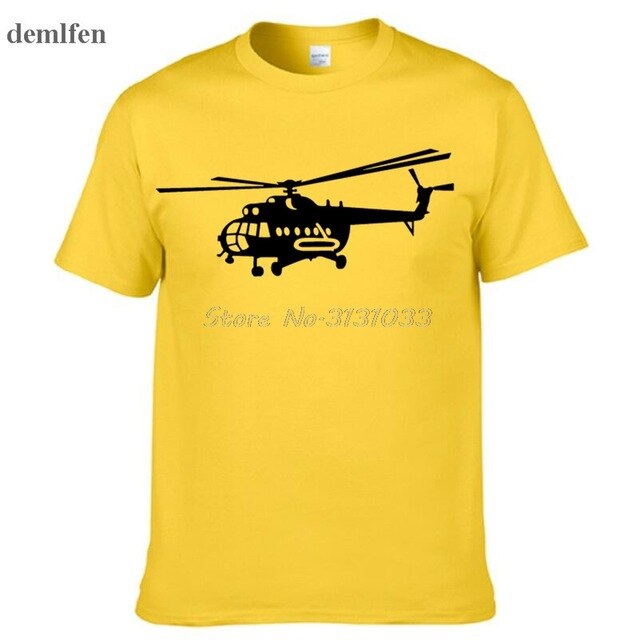 Summer Style Brand New Male T shirts Novelty MI-8 Helicopter USSR Victory Day print t-shirt Short Sleeve Cotton Tee shirts