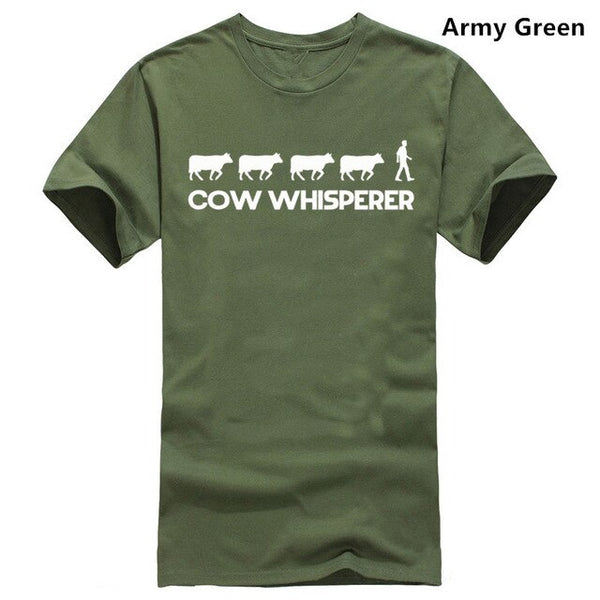 Unisex COW WHISPERER T shirt - Farming Farmer Dairy Farm Funny Cow Tshirt