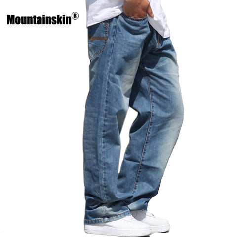 Mountainskin Fashion Men's Jeans Streetwear Retro Denim Jeans Men's Pants Hiphop Old Jeans Male Casual Loose Plus Size JA463