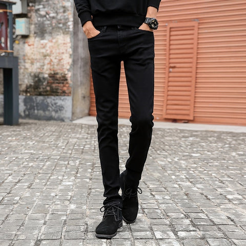 Mens Skinny Jeans 2018 New Classic Male Fashion Designer Elastic Straight Black Jeans Pants Slim Fit Stretch Denim Jeans