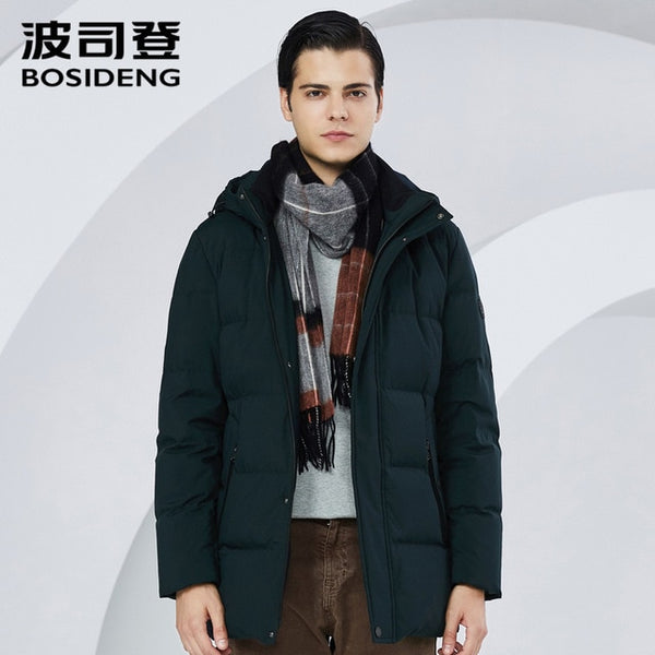 BOSIDENG winter thicken down jacket for men hooded down coat warm outwear mid-long regular top waterproof  six colors B80141021