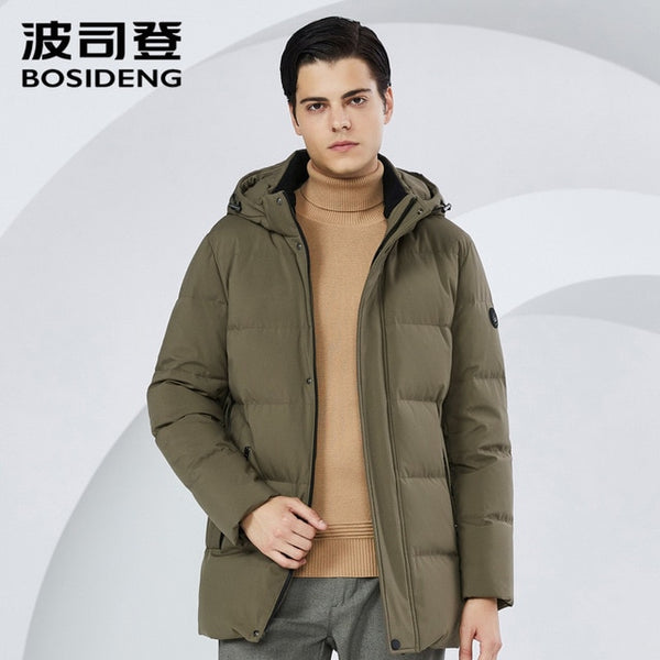 BOSIDENG winter thicken down jacket for men hooded down coat warm outwear mid-long regular top waterproof  six colors B80141021