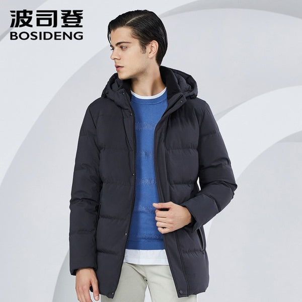 BOSIDENG winter thicken down jacket for men hooded down coat warm outwear mid-long regular top waterproof  six colors B80141021