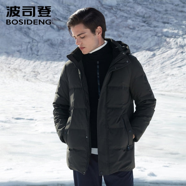 BOSIDENG winter thicken down jacket for men hooded down coat warm outwear mid-long regular top waterproof  six colors B80141021