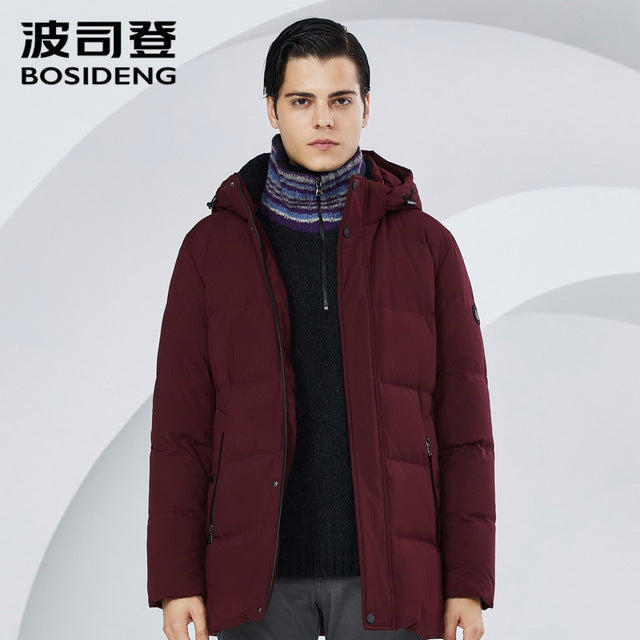 BOSIDENG winter thicken down jacket for men hooded down coat warm outwear mid-long regular top waterproof  six colors B80141021