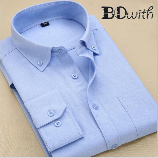 Light Blue Striped French Cufflink Men Shirt Long Sleeved Shirt Male Social Business Dress Work Men Business Shirts  Formal 4XL