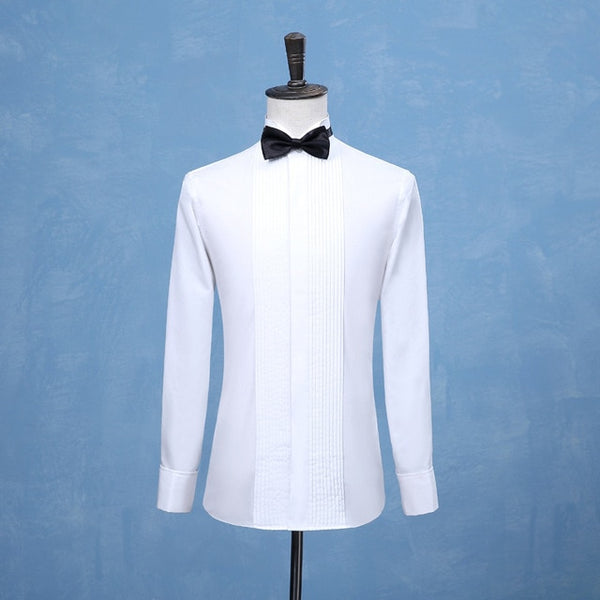 2019 New Fashion Groom Tuxedos Shirts Best Man Groomsmen White or Black Men Wedding Shirts Formal Occasion Men Shirts