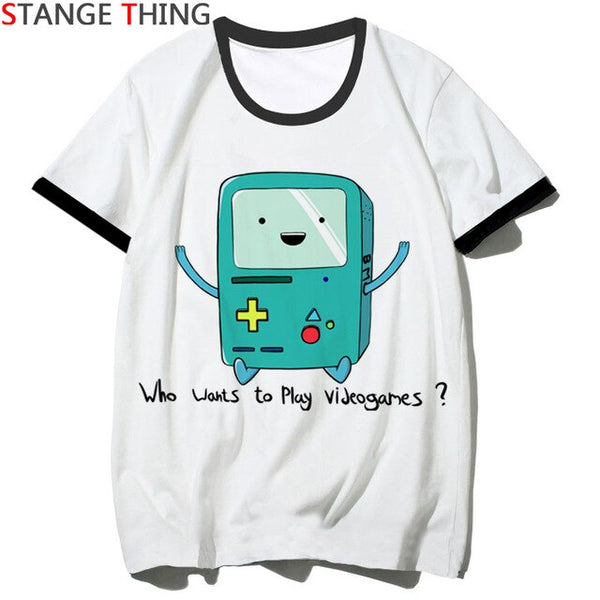 Adventure Time Play Video Games Funny T Shirt  for Men/women Cartoon Print T-shirt Summer Unisex Tshirt Cool Top Tee Male/female