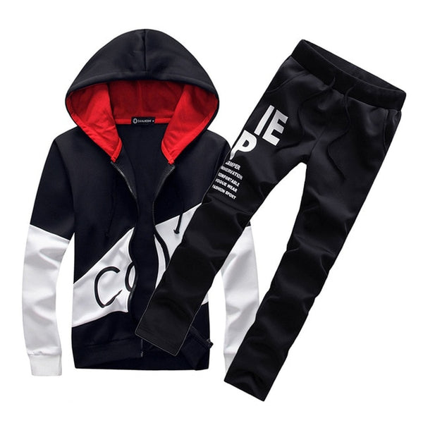 5XL Large Size Tracksuit Men Set Letter Sportswear Sweatsuit Male Sweat Track Suit Jacket Hoodie with Pants Mens Sporting Suits